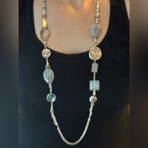 White House Black Market Statement Silver Necklace